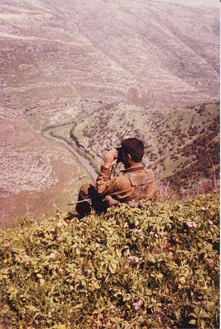 Israeli Soldier Surveys Lebanese Valley, 1987