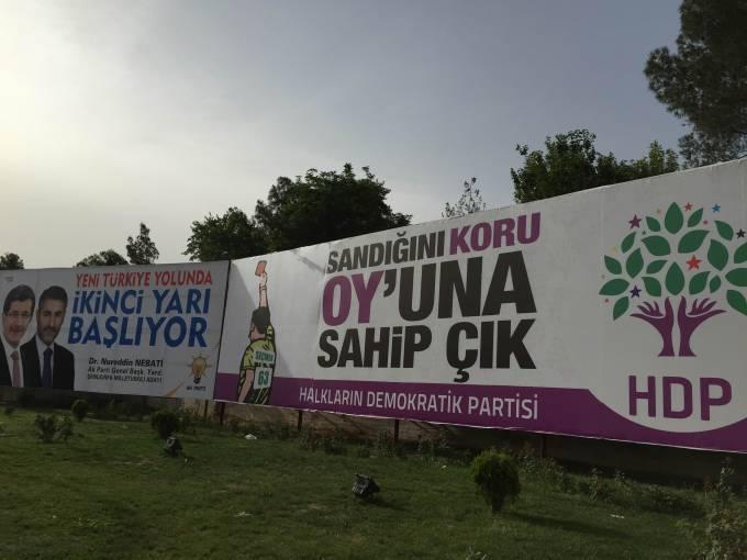 Turkish Peoples' Democratic Party (HDP) ad gives an Ruling AKP Ad a Red Card; Turkey, June 2015