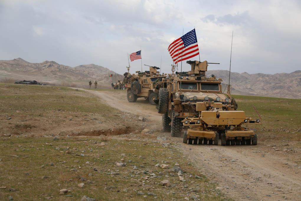 American & Afghan Mechanized Convoy