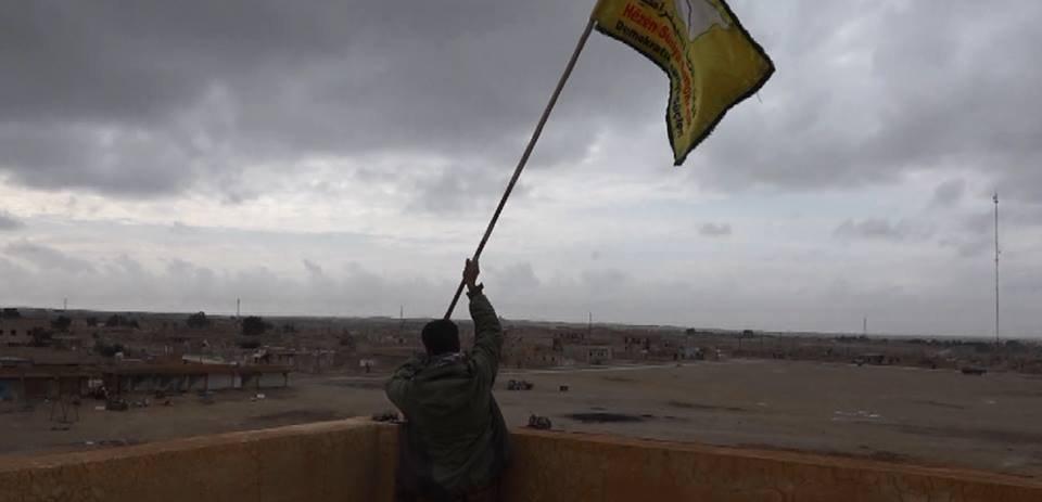 SDF Flag Rises Over Shadadi; Shadadi, Syria, February 2016