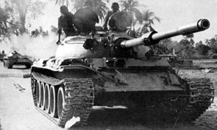 Indian T-55 Tanks Advance in Support of Bangla Rebels, 1971