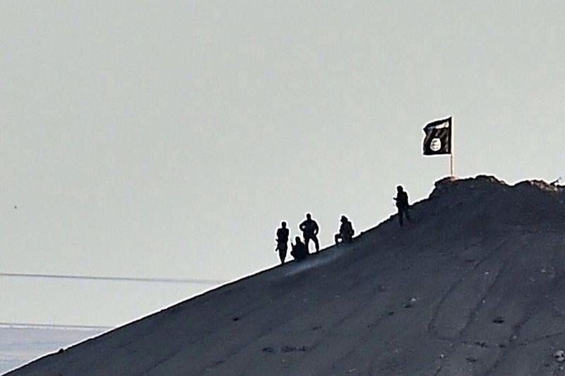 ISIS Flag Atop Hill Overlooking Kobane, Oct 2014