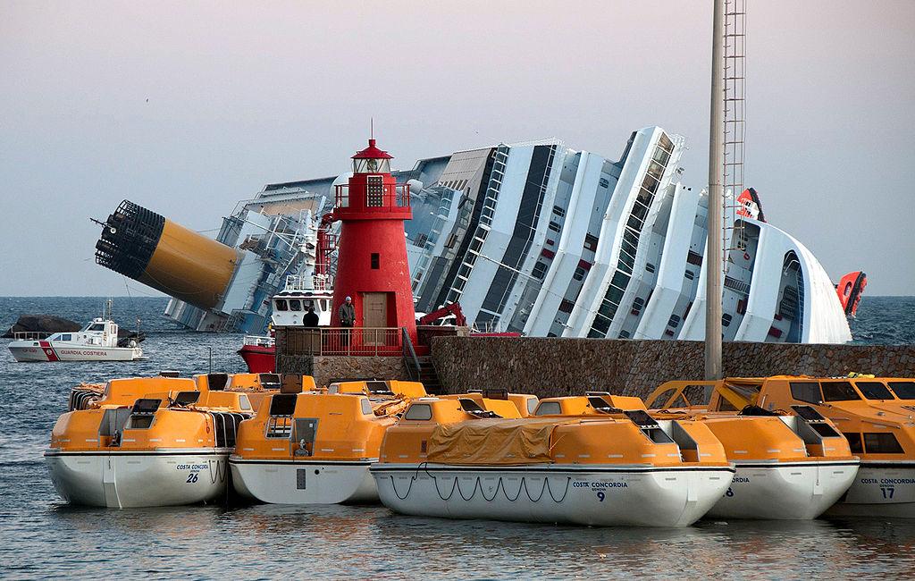 The Sunken Costa Concordia Cruise Vessel, Tyrrhenian Sea, Jan 2012