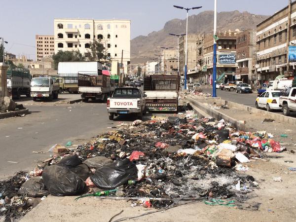 Garbage Piling up on the Streets of Sana'a, Yemen; June 2015