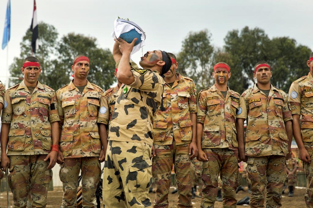 Egyptian Member of MONUSCO Demonstrates a Survival Technique; Bukavu, DRC, Oct 2013