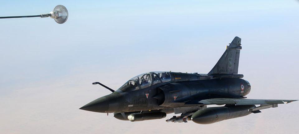 French Mirage Aircraft Refuels Over Africa, En Route to Mali, 2013