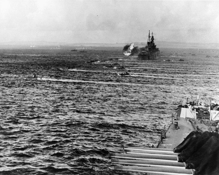 US Amphibious Craft Headed for Saipan, Northern Marianas, June 1944