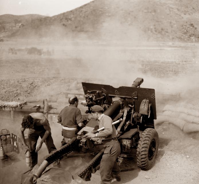 Kiwi Artillery Crew, Korea, April 1952