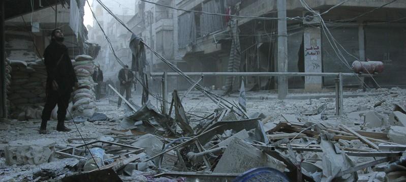 Aftermath of Barrel Bomb, Aleppo Syria, February 2014