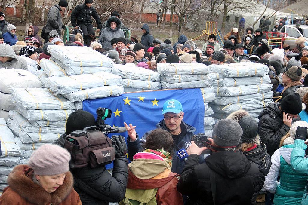 United Nations and European Union Aid Distribution, Mariupol Ukraine, Jan 2015