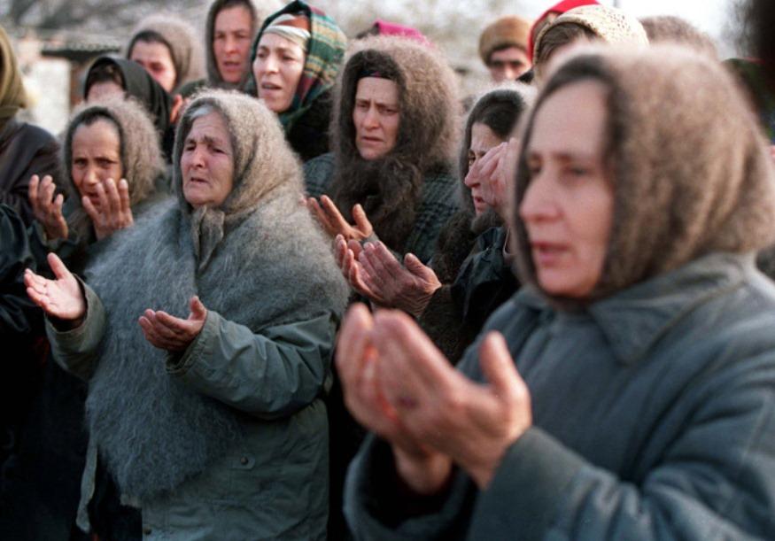 Chechen Women Pray for the Stalling of Russian Forces, First Chechen War, 1994