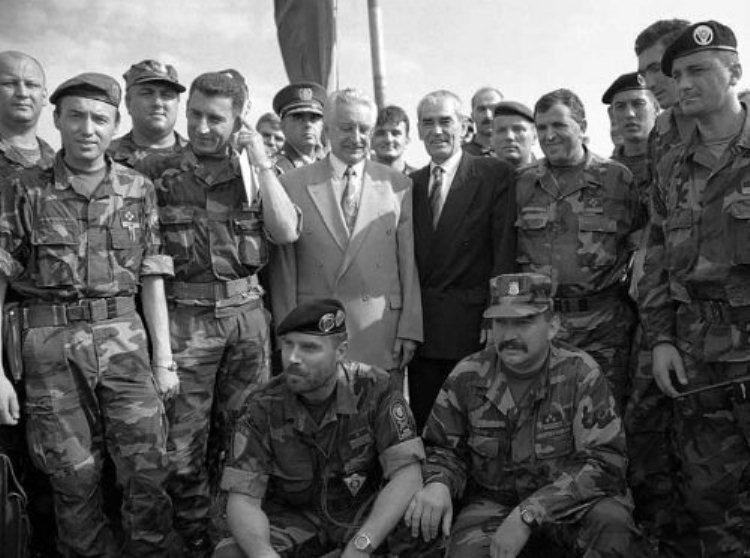 Croatian President Tudjman at the Knin Fortress during Operation Storm