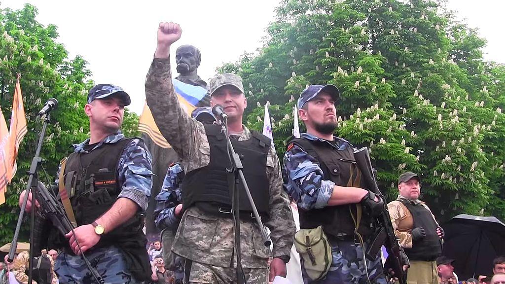 Valery Bolotov proclaims Lugansk People's Republic Independence; Lugansk, Ukraine, May 2014