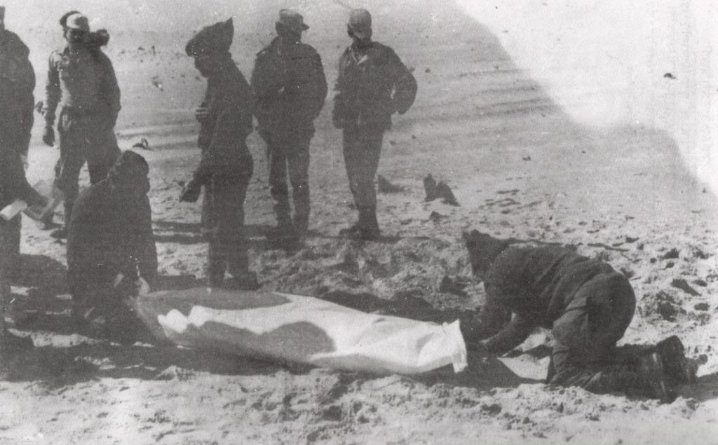 Egyptian Soldiers Gather Israeli Corpses, Ismailia, 1973