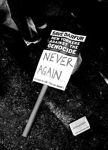 Sign from 'Save Darfur' rally; New York, U.S.A., April 2006