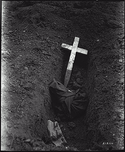 Burned Remains of US Gis from Bataan Death March, Capas, Philippines, March 1945