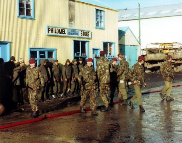 Gaurding Argentine Prisoners, Port Stanley, June 1982