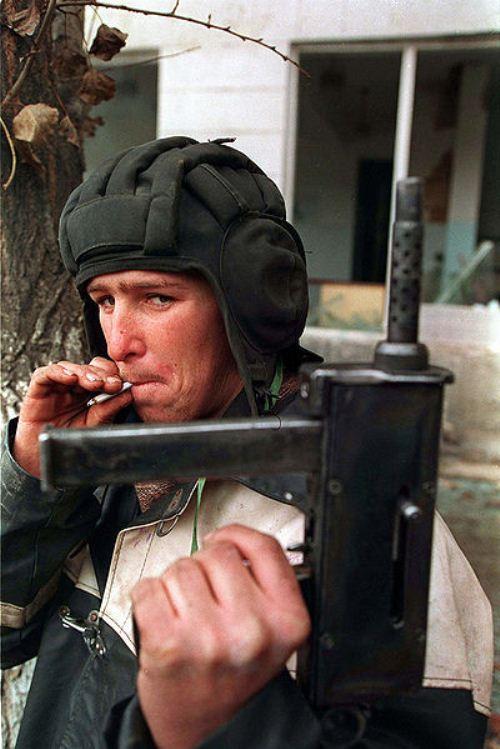 Rebel Chechen Fighter with Home-made Gun, 1995