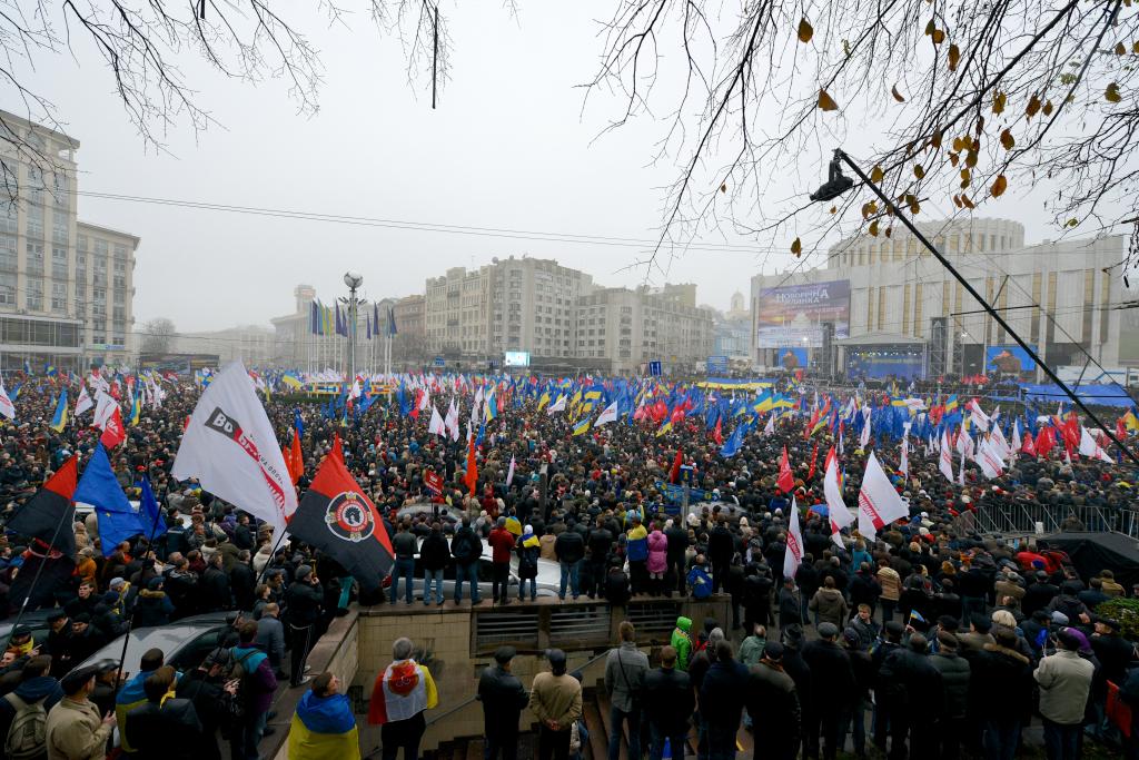 The rally on European Square in Kiev, Ukraine, November 2013