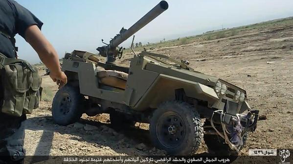 Abandoned Hashd  Al Shabi (Popular Mobilization Forces) Vehicle Captured by ISIS; Fallujah, Iraq, Ju