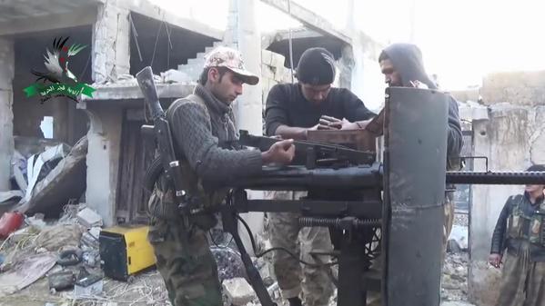 FSA Dawn of Freedom Brigade Heavy Machine-gun, Kobanem Jan 2015