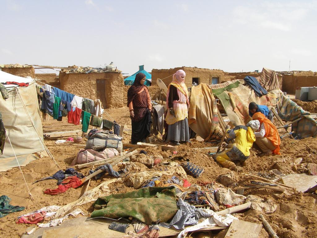 Flood Damage in Sahrawi Refugee Camps in Tindouf Algeria; February 2006