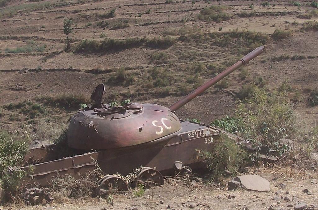 Tank Remains by a Road