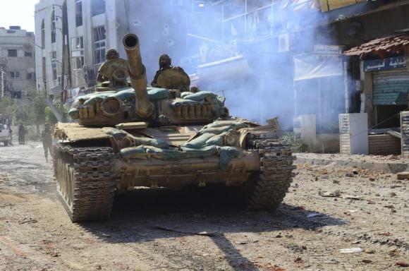 Syrian Army Tank, Mleiha Syria, August 2014