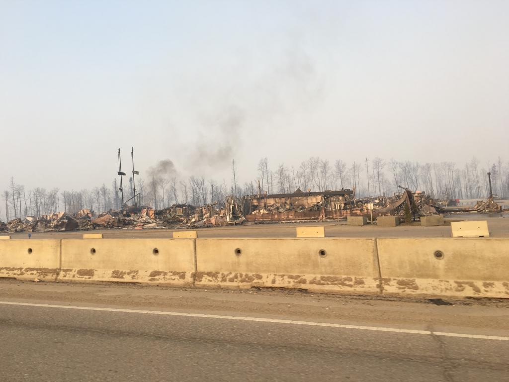 Motel Destroyed by Wildfire; Fort McMurray, Canada, May 2016