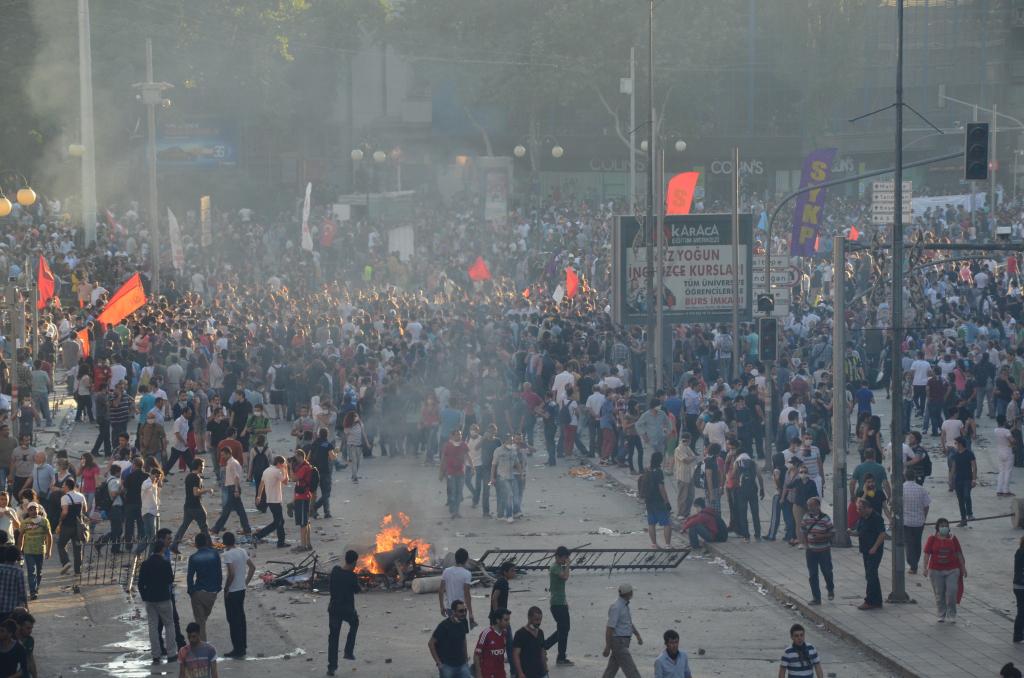 Tear gas in the air..., Istanbul, June 2013