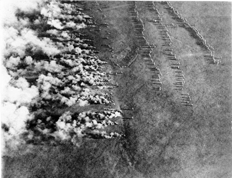 British Gas Cylinders at the Battle of the Somme, France, 1916