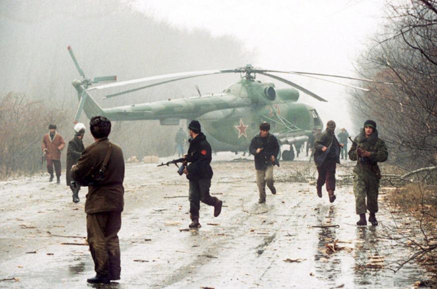 Russian Helicopter Shot Down by Chechen Fighters, 1994