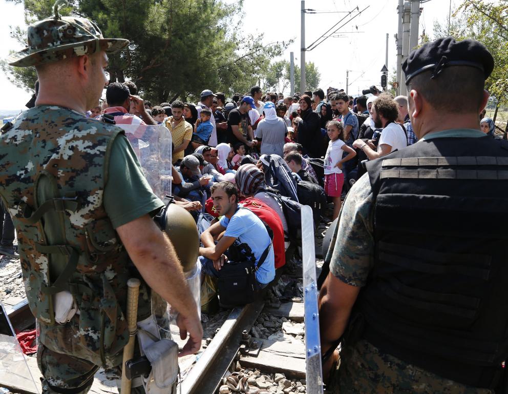 Syrian Refugees Crossing Greek-Macedonia Border; Gevgelija, Macedonia, August 2015