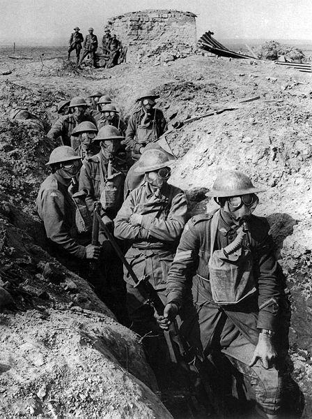 Australian Troops Ready for Gas Attack in Flanders, Belgium, World War I, 1917