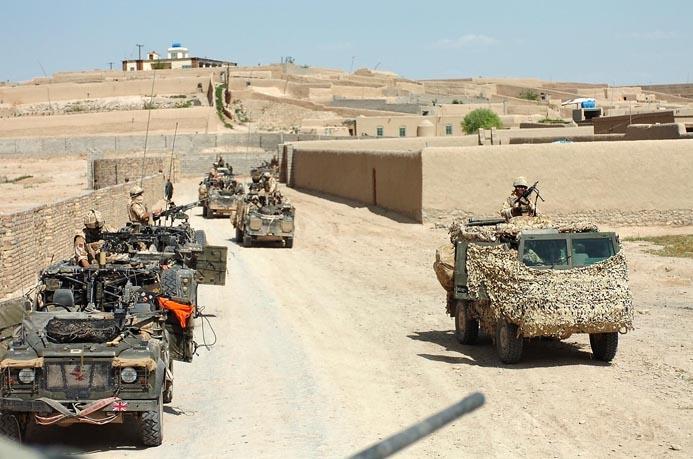 British Troops Patrolling in Sangin; Afghanistan, May 2007