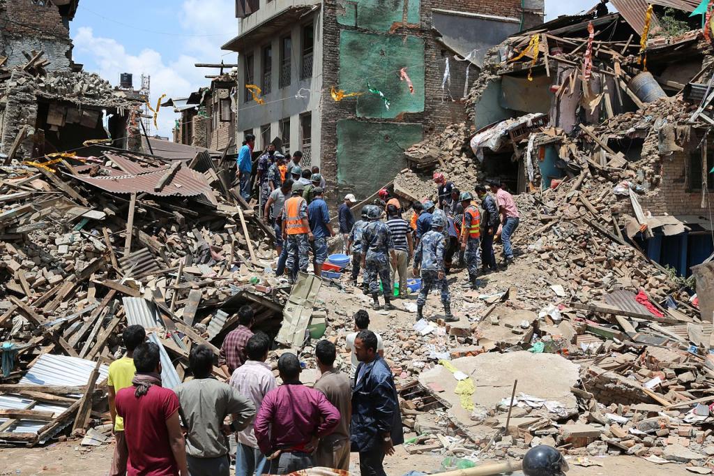 Structures Destroyed in Aftermath of Earthquake; Saku,Nepal, April 2015