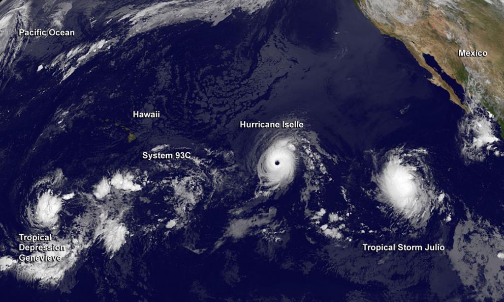 Hurricanes Genevieve, Iselle and Julio