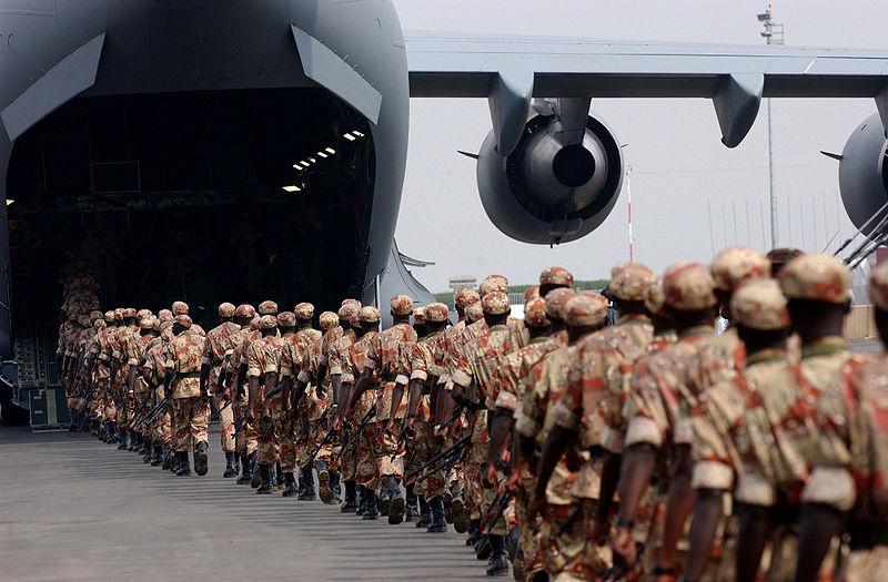 Rwandan Soldiers En-Route to Darfur; Kigali, Rwanda, July 2005