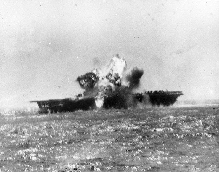 USS Essex Hit By Kamikaze, Near Luzon, Phillipines, November 1944