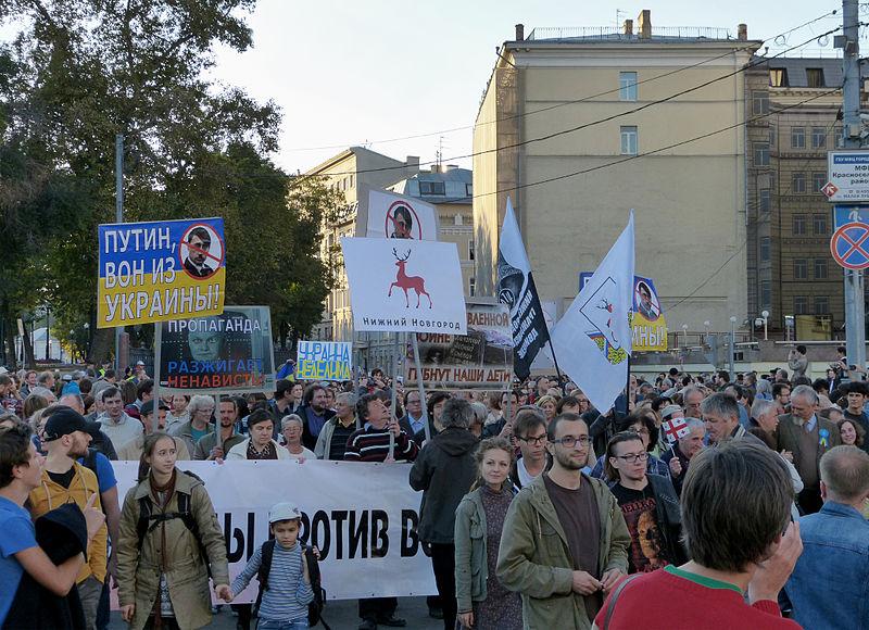 Peace March in Moscow Regarding Ukraine Conflict, Sept. 2014