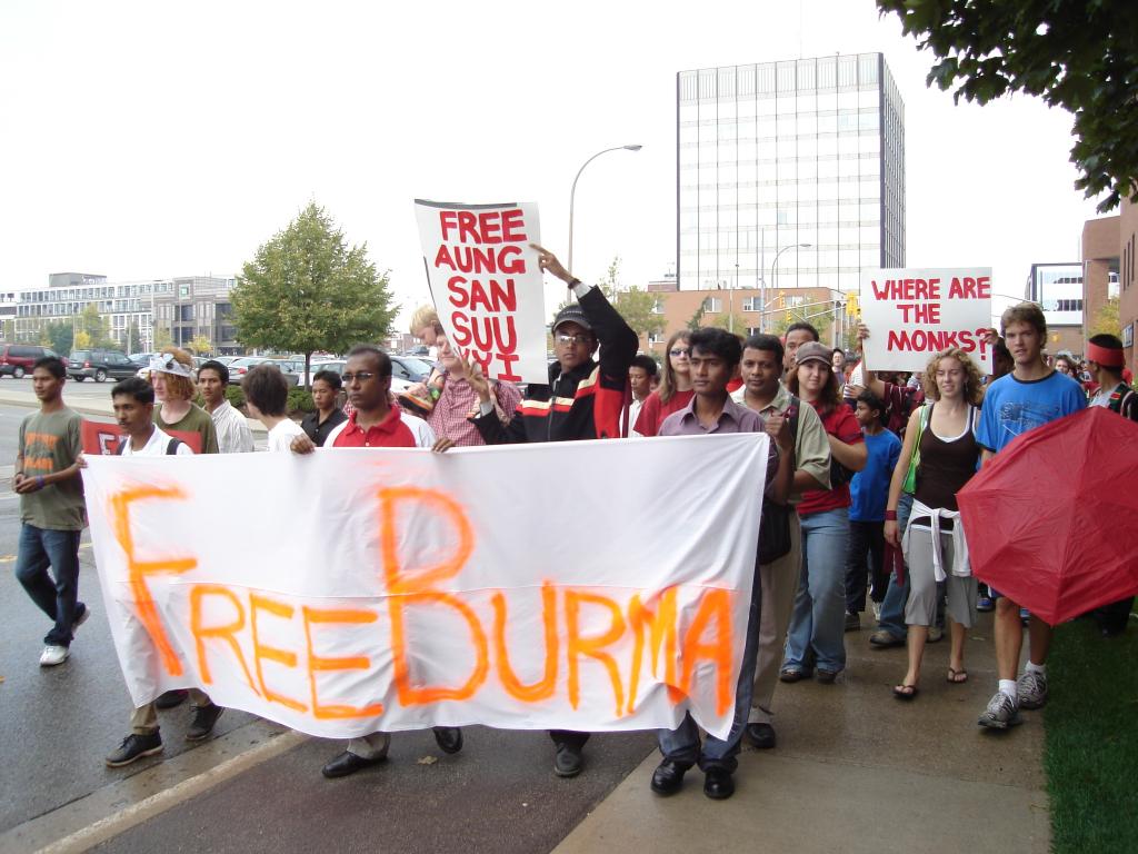 Free Burma Protest, Kitchener Canada, October 2007