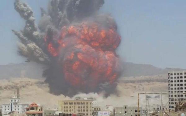 Bomb Explosion - Operation Decisive Storm, Sanaa Yemen, Apr 2015