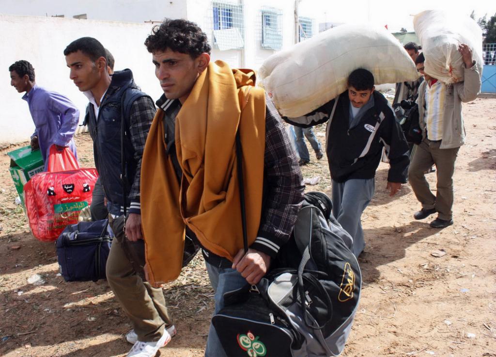 Libyan Refugees Flock to Tunisia, Libya-Tunisia border, March 2011