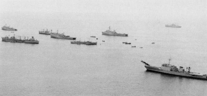 US Naval Task Force Off Coast of South Vietnam, Operation Frequent Wind, April 1975