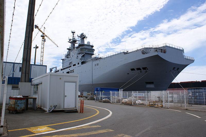 Russian Navy's Amphibious Assault Ship Vladivostok Sits in St. Nazaire, France, June 2014