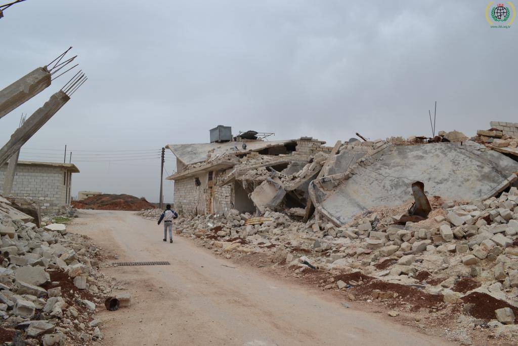 Destruction in Azaz, Syria