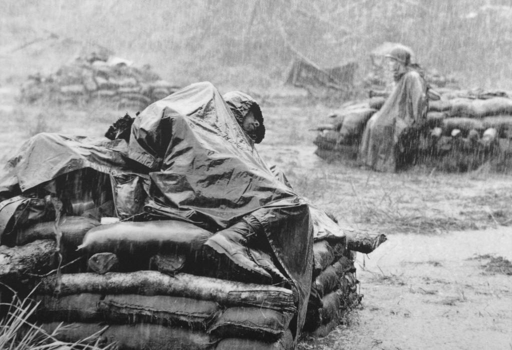 US Soldiers in the Rain, South Vietnam, June 1967