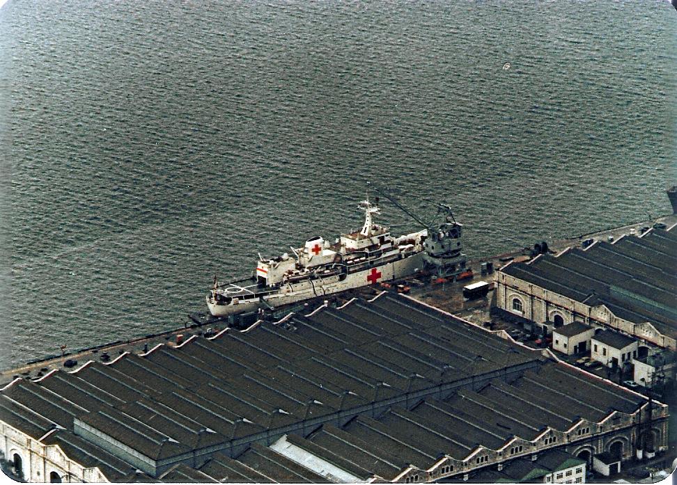 HMS Hecla Ambulance Ship, en rout to the Falklands, 1982