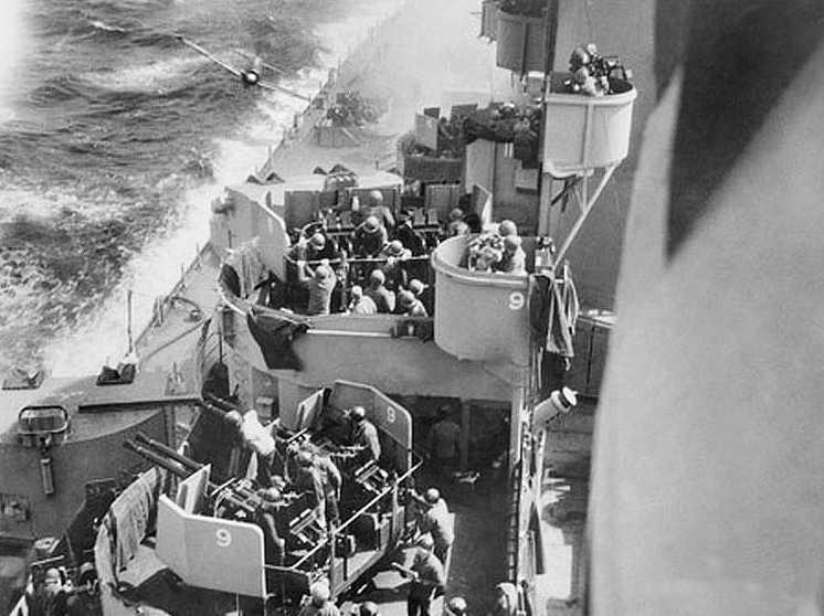 Kamikaze Immediately Before Hitting USS Missouri, Okinawa, Japan, April 1945