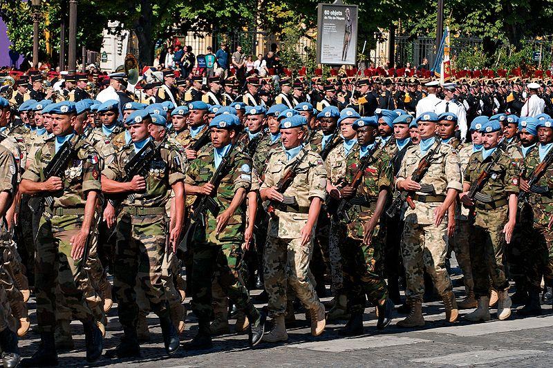 UN Battalion on Parade at Bastille Day; Paris, France July 2008